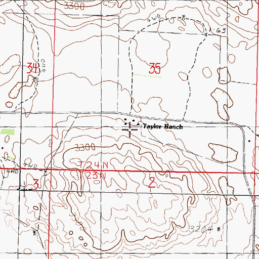 Topographic Map of Taylor Ranch, NE