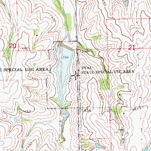 Topographic Map of Teal Lake State Wildlife Management Area, NE