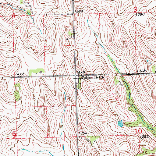 Topographic Map of Tekamah Church, NE