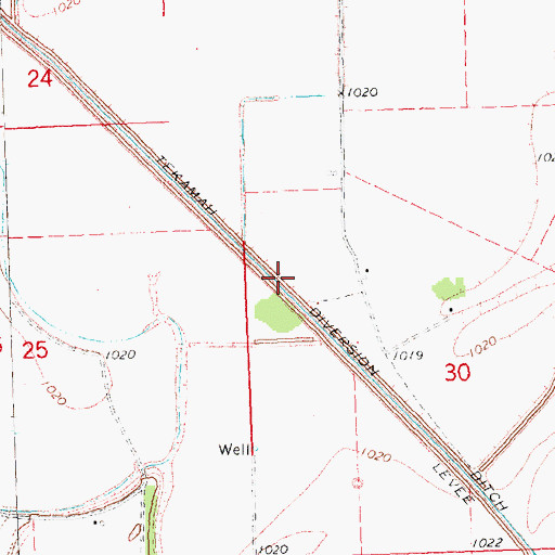 Topographic Map of Tekamah Ditch, NE