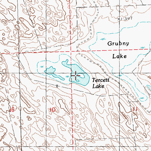Topographic Map of Tercett Lake, NE