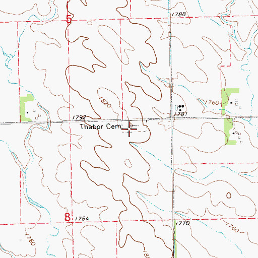 Topographic Map of Thabor Cemetery, NE