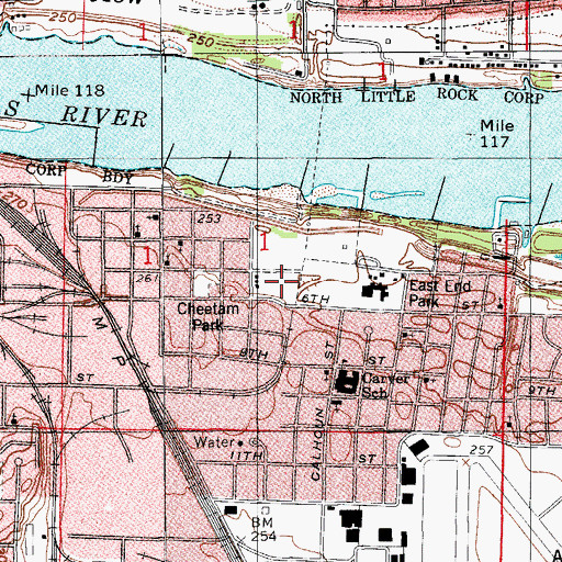 Topographic Map of Carver Magnet Elementary School, AR