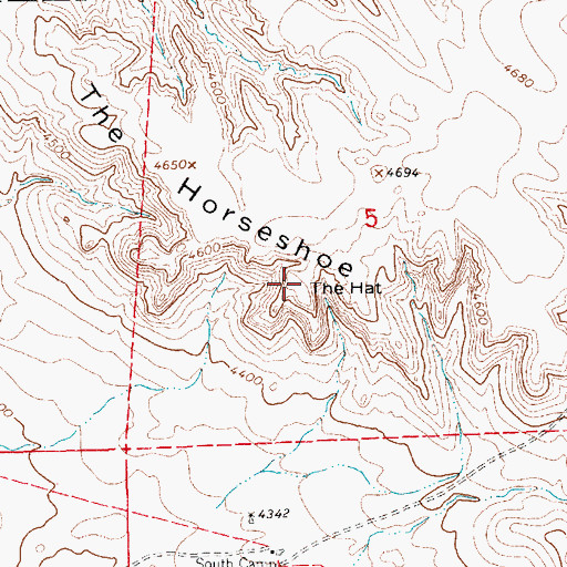 Topographic Map of The Hat, NE
