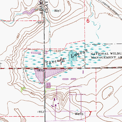 Topographic Map of Theesen Lagoon, NE