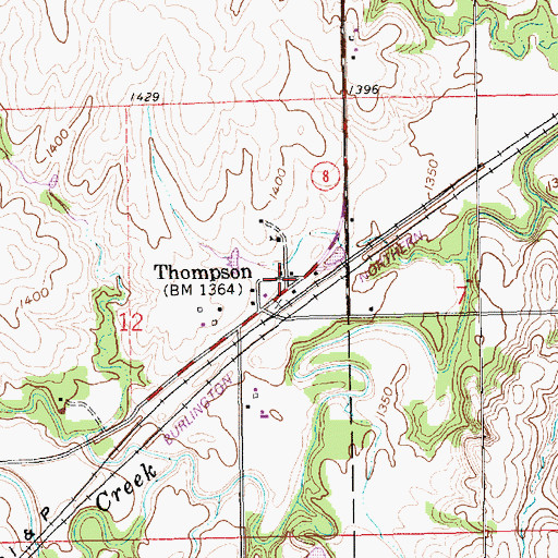 Topographic Map of Thompson, NE