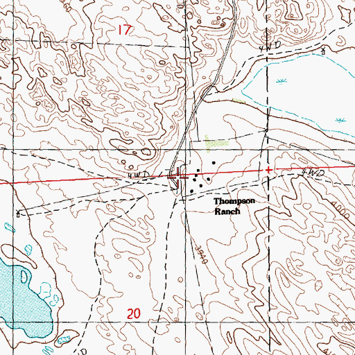 Topographic Map of Thompson Ranch, NE