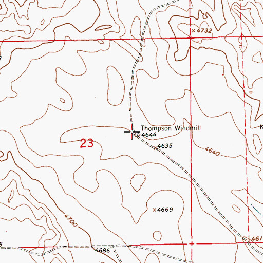 Topographic Map of Thompson Windmill, NE