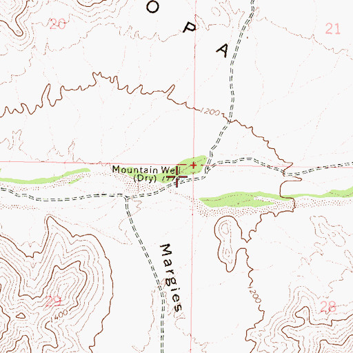 Topographic Map of Mountain Well, AZ