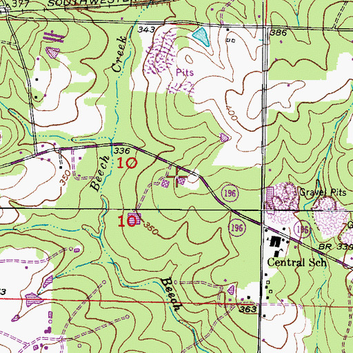 Topographic Map of Genoa Central Elementary School, AR