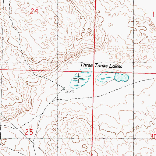 Topographic Map of Three Tanks Lakes, NE