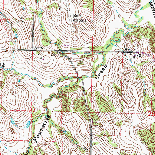 Topographic Map of Threemile Creek, NE