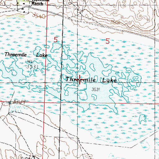 Topographic Map of Threemile Lake, NE