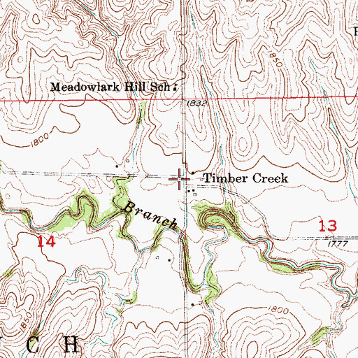 Topographic Map of Timber Creek, NE