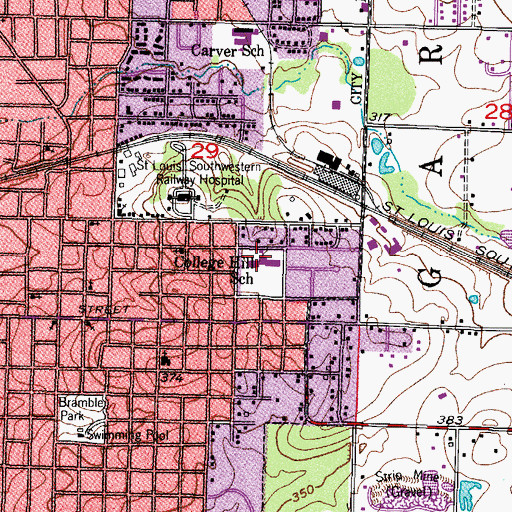 Topographic Map of College Hill Elementary School, AR
