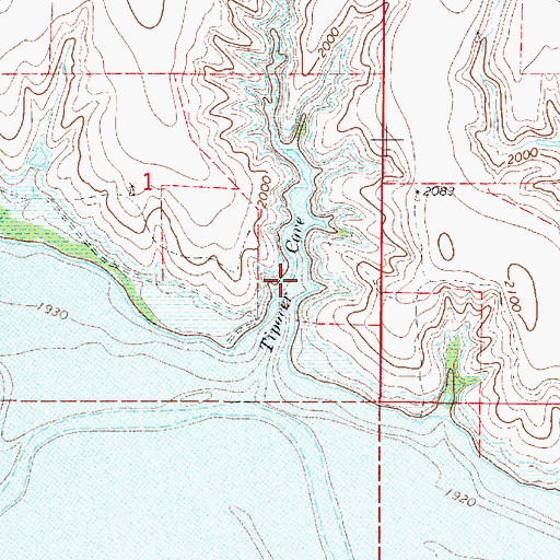 Topographic Map of Tipover Cove, NE