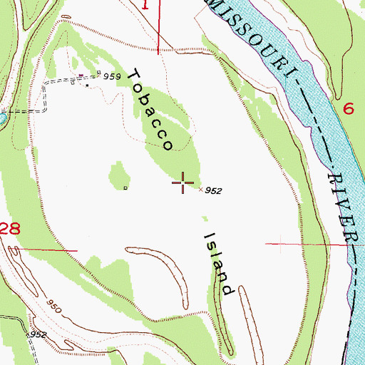 Topographic Map of Tobacco Island, NE