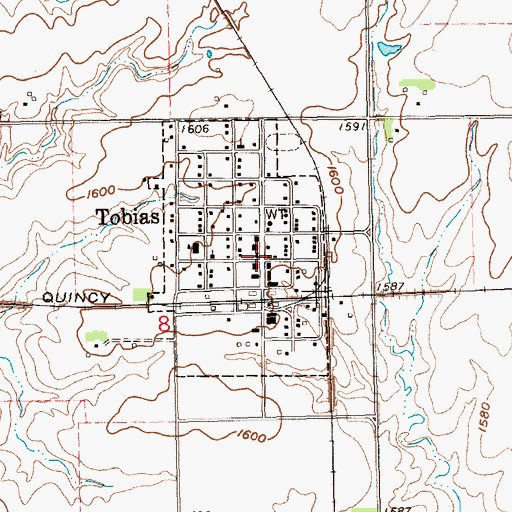 Topographic Map of Tobias, NE