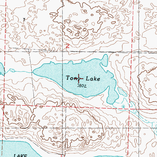 Topographic Map of Tony Lake, NE