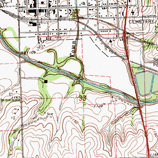 Topographic Map of Town Branch, NE