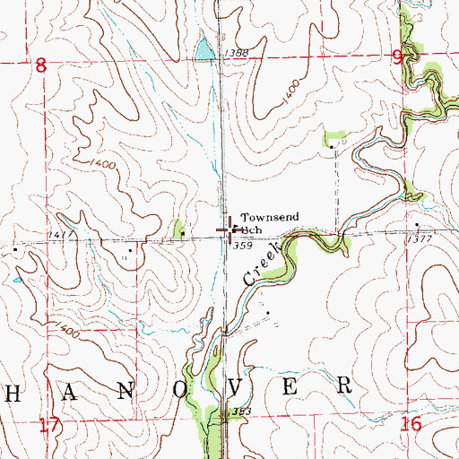 Topographic Map of Townsend School (historical), NE