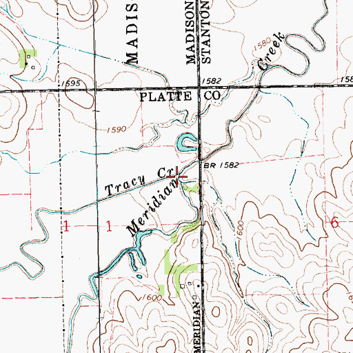Topographic Map of Tracy Creek, NE