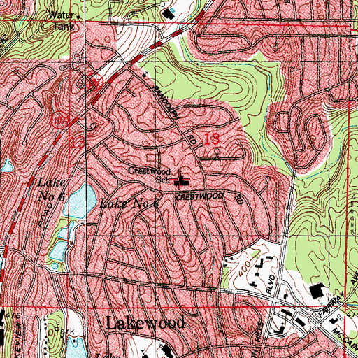 Topographic Map of Crestwood Elementary School, AR
