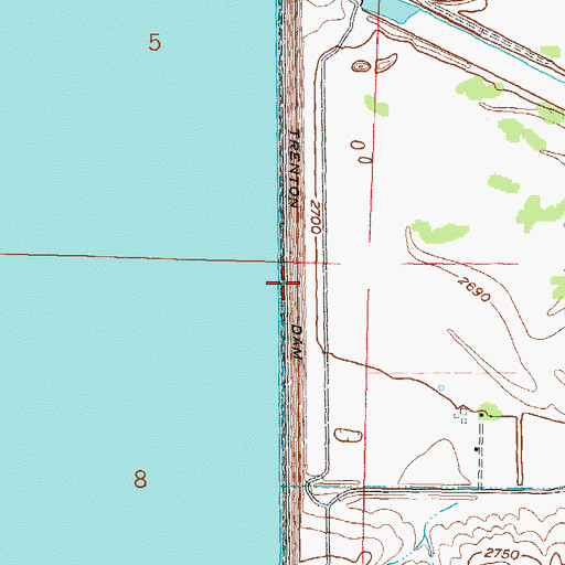 Topographic Map of Trenton Dam, NE