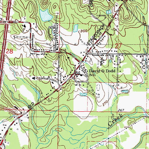 Topographic Map of David O Dodd Elementary School, AR