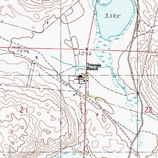 Topographic Map of Triangle Ranch, NE