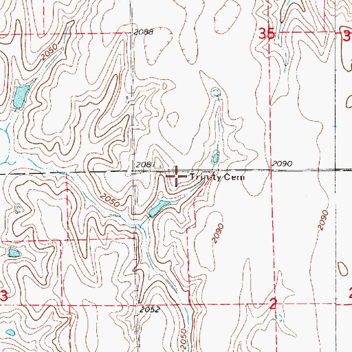 Topographic Map of Trinity Cemetery, NE