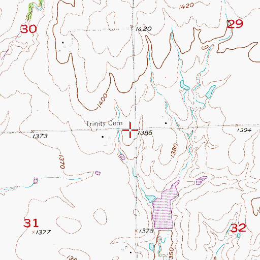 Topographic Map of Trinity Cemetery, NE