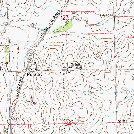 Topographic Map of Trinity Chapel, NE