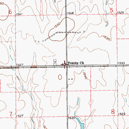 Topographic Map of Trinity Church, NE