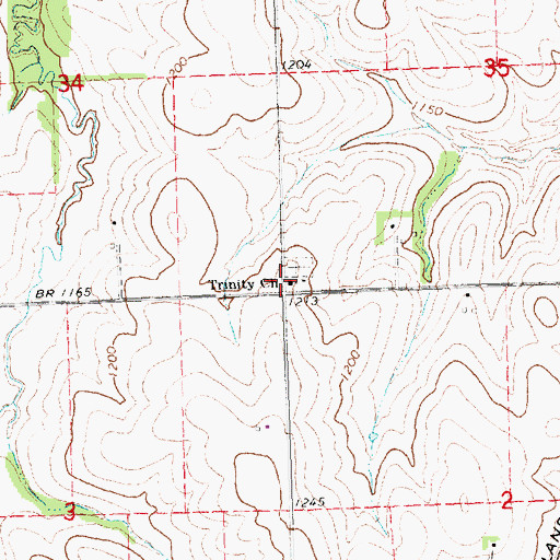 Topographic Map of Trinity Church, NE