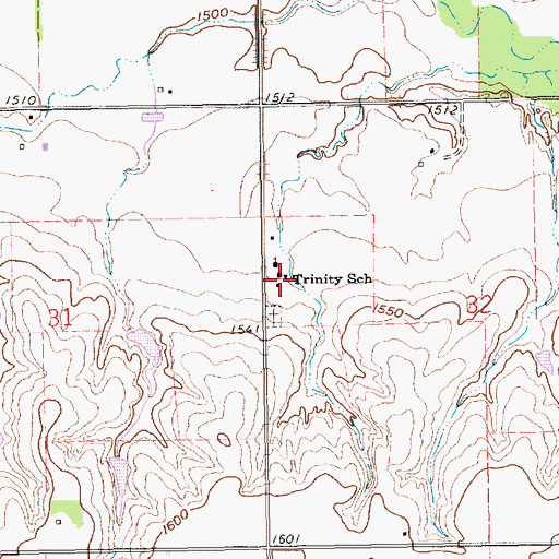 Topographic Map of Trinity Lutheran Parochial School (historical), NE