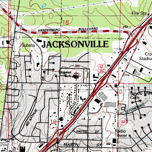 Topographic Map of Dupree Elementary School, AR