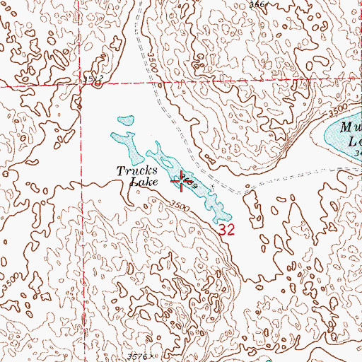 Topographic Map of Trucks Lake, NE
