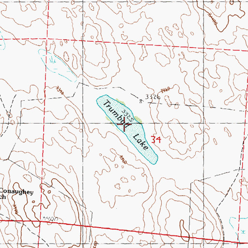 Topographic Map of Trumbull Lake, NE