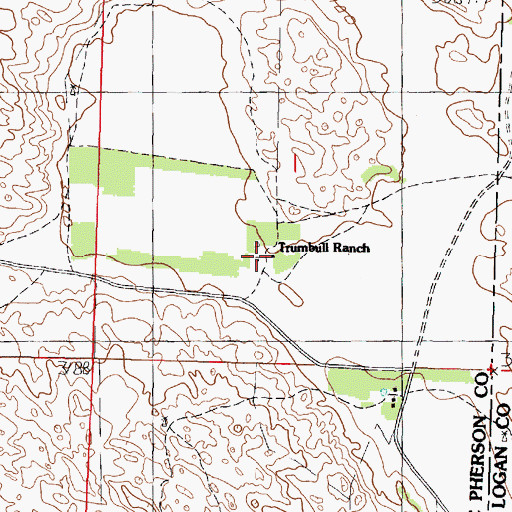 Topographic Map of Trumbull Ranch, NE