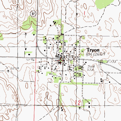Topographic Map of Tryon, NE