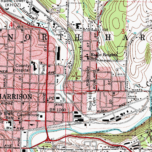 Topographic Map of Eagle Heights Elementary School, AR