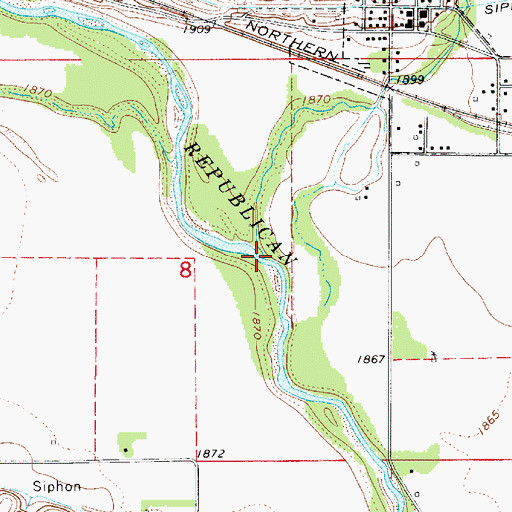 Topographic Map of Turkey Creek, NE