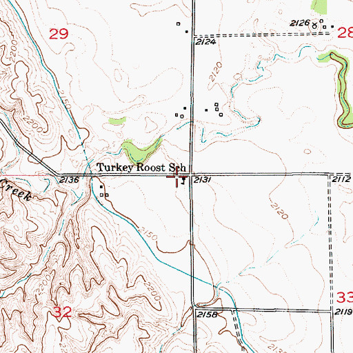 Topographic Map of Turkey Roost School (historical), NE