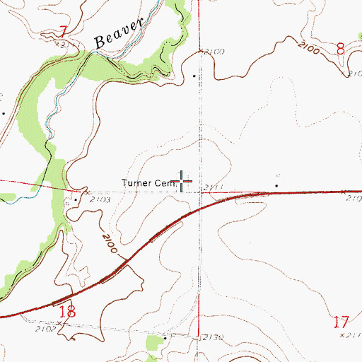 Topographic Map of Turner Cemetery, NE