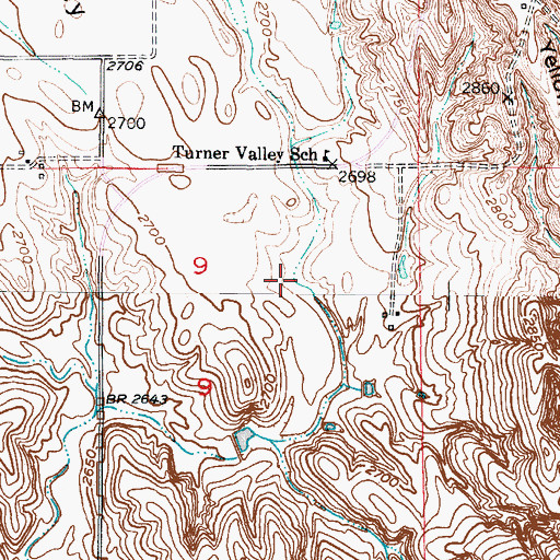 Topographic Map of Turner Valley, NE