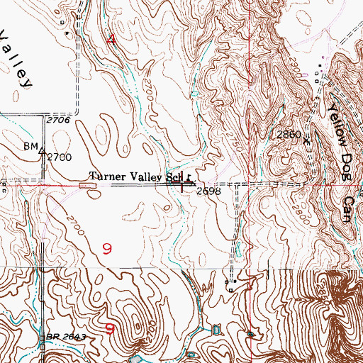 Topographic Map of Turner Valley School (historical), NE