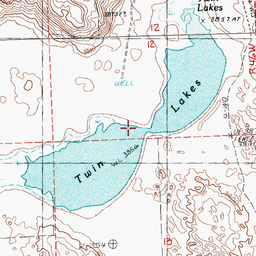 Topographic Map of Twin Lakes, NE