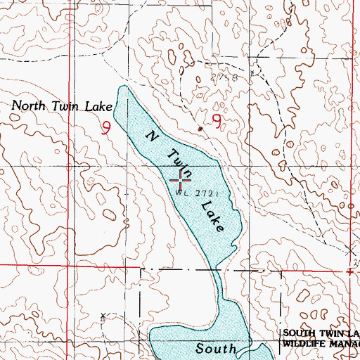 Topographic Map of North Twin Lake, NE
