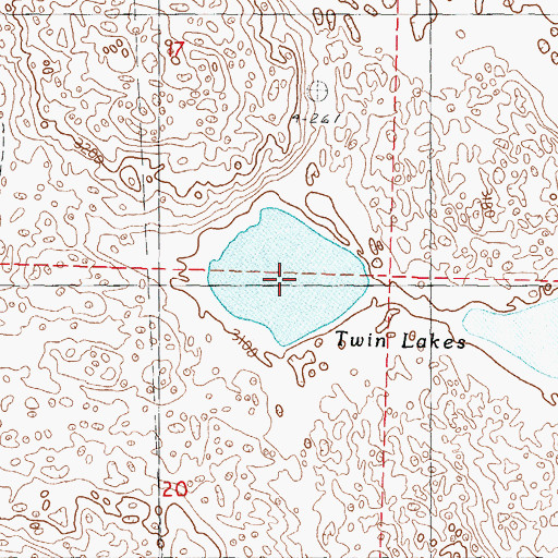 Topographic Map of Twin Lakes, NE